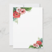 Luau Flamingo Tropical Floral Rehearsal Kaart (Achterkant)