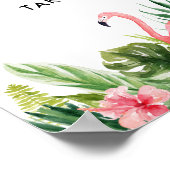 Luau Flamingo Tropical Party Favor Sign Poster (Hoek)
