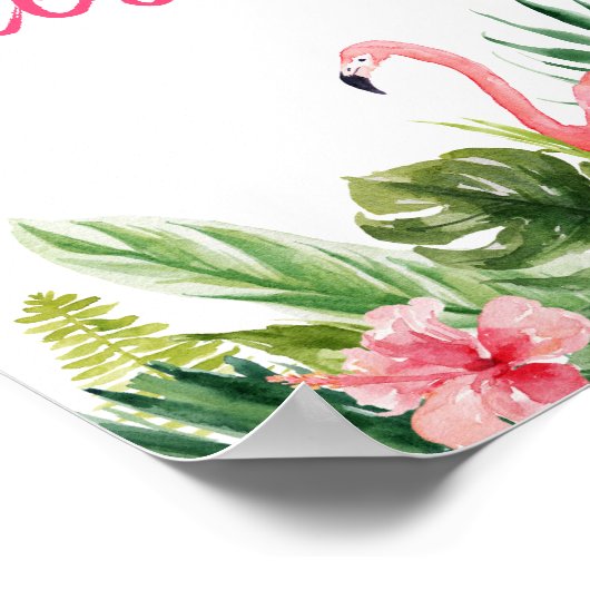 Luau Flamingo Tropisch Bord Onze Gastenboek Bord Poster (Hoek)