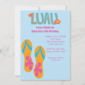 Luau Flip Flop Birthday Uitnodiging (Voorkant)