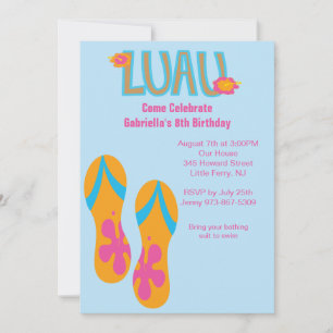 Luau Flip Flop Birthday Uitnodiging