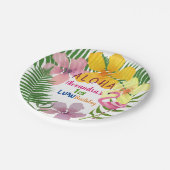 Luau Floral 1e verjaardag Papieren Bordje (Gekanteld)