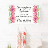 Luau Flowers Gepersonaliseerd Afstuderen Banner Si (Insitu)