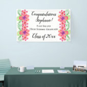 Luau Flowers Gepersonaliseerd Afstuderen Banner Si (Beurs)