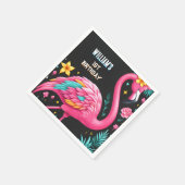 Luau Fly Pink Flamingo Pool Party 1e verjaardag Servet (Hoek)