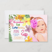 Luau Foto 1e Verjaardag Kaart (Voorkant)