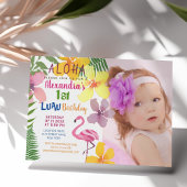 Luau Foto 1st Birthday Kaart