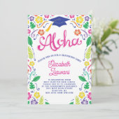 Luau Graduation Party Invitation Hawaiian Tropical Kaart (Staand voorkant)