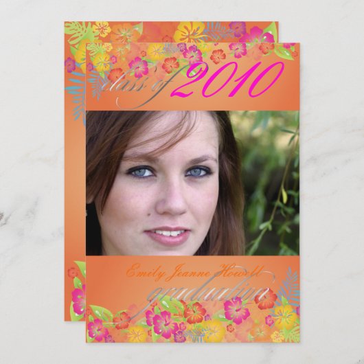 Luau Graduation Party Kaart (Voorkant / Achterkant)