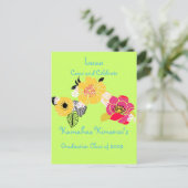 Luau Graduation Uitnodigingen tropische kleuren (Staand voorkant)