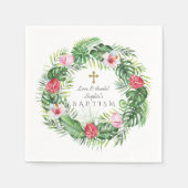 Luau Hawaiaanse Tropische Bloemen Krans Doop Servet (Voorkant)