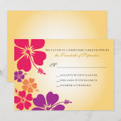 Luau / Hawaiaanse trouw-RSVP Kaart (Voorkant / Achterkant)