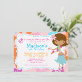 Luau Hawaii Girl verjaardagsuitnodiging Kaart (Staand voorkant)