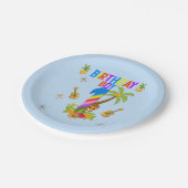 Luau Hawaii Hawaiian Pool Boy Birthday Party Papieren Bordje (Gekanteld)