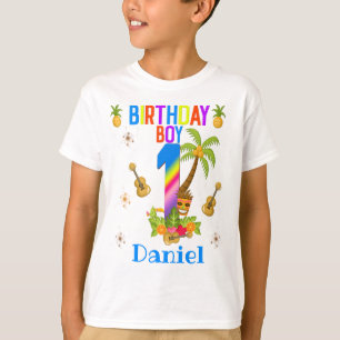 Luau Hawaii Hawaiian Pool Boy Birthday Party T-shirt
