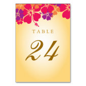 Luau/Hawaii Wedding Table Number Kaart (Voorkant)