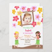 Luau Hawaiian Beach foto Birthday Invitations Kaart (Voorkant / Achterkant)