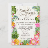 Luau Hawaiian Beach Rustic Couples Shower Kaart (Voorkant)