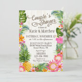 Luau Hawaiian Beach Rustic Couples Shower Kaart (Staand voorkant)