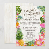 Luau Hawaiian Beach Rustic Couples Shower Kaart (Voorkant / Achterkant)