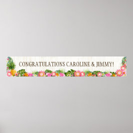Luau Hawaiian Beach Rustic Wedding Banner Poster
