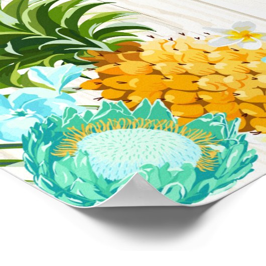 Luau Hawaiian Beach Rustic Wedding Banner Poster (Hoek)