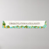 Luau Hawaiian Beach Rustic Wedding Banner Poster (Voorkant)