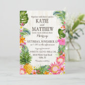 Luau Hawaiian Beach Rustieke bruiloft Kaart (Staand voorkant)
