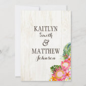 Luau Hawaiian Beach Rustieke bruiloft Kaart (Achterkant)