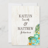 Luau Hawaiian Beach Rustieke bruiloft Kaart (Achterkant)