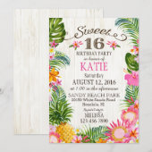 Luau Hawaiian Beach Sweet Sixteen Birthday Kaart (Voorkant / Achterkant)