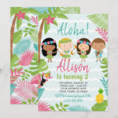 Luau Hawaiian Birthday Kaart (Voorkant / Achterkant)