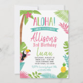 Luau Hawaiian Birthday Kaart (Voorkant)