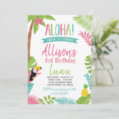 Luau Hawaiian Birthday Kaart (Staand voorkant)