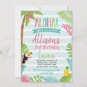 Luau Hawaiian Birthday Uitnodiging (Voorkant)