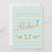 Luau, Hawaiian Pineapple Party Invitations Kaart (Achterkant)