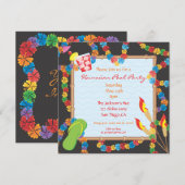 Luau Hawaiian Pool Party Invitation Card Kaart (Voorkant / Achterkant)