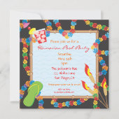 Luau Hawaiian Pool Party Invitation Card Kaart (Voorkant)