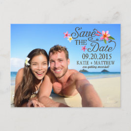 Luau Hawaiian Rustic Beach Save the Date Aankondigingskaart