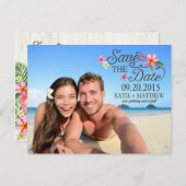 Luau Hawaiian Rustic Beach Save the Date Aankondigingskaart (Voorkant / Achterkant)