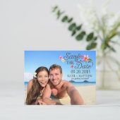 Luau Hawaiian Rustic Beach Save the Date Aankondigingskaart (Staand voorkant)