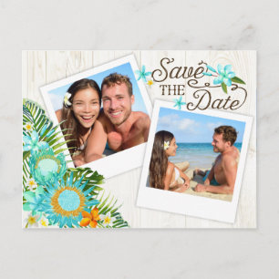 Luau Hawaiian Rustic Beach Save the Date Aankondigingskaart
