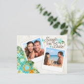 Luau Hawaiian Rustic Beach Save the Date Aankondigingskaart (Staand voorkant)
