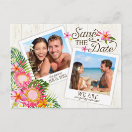 Luau Hawaiian Rustic Beach Save the Date Aankondigingskaart