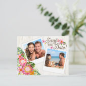 Luau Hawaiian Rustic Beach Save the Date Aankondigingskaart (Staand voorkant)
