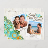 Luau Hawaiian Rustic Beach Save the Date Aankondigingskaart (Voorkant / Achterkant)