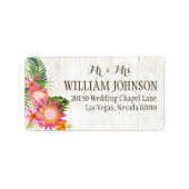 Luau Hawaiian rustieke strand bruiloft label (Voorkant)