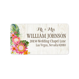 Luau Hawaiian rustieke strand bruiloft label