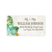 Luau Hawaiian rustieke strand bruiloft label (Voorkant)