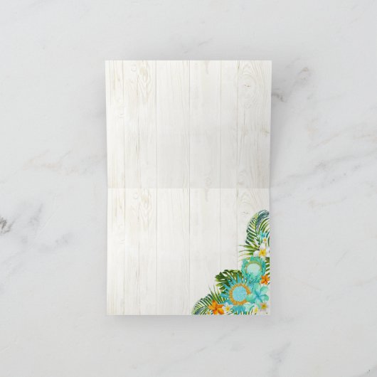 Luau Hawaiian rustieke strand dank u kaart (Binnen)